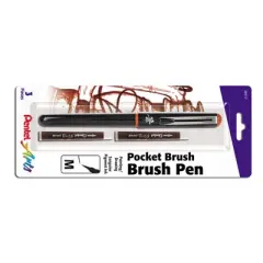 Pentel Arts Pocket Brush Pen with 2 Sanguine Refills