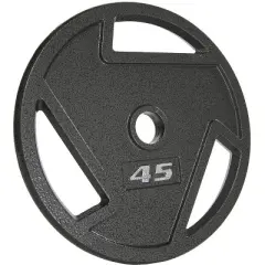 Gulches Cast iron flat weight plates for strength training and weight lifting, Olympic or standard, multiple sizes