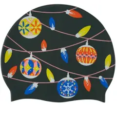 Sporti Limited Edition Holiday Lights Silicone Swim Cap