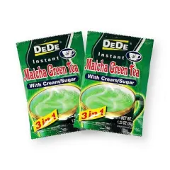 Bubble Tea DIY Boba Matcha Milk Tea Kit with 5 DeDe Instant Matcha Green Tea, WuFuYuan Instant Black Tapioca Pearls, 5 Boba Straws