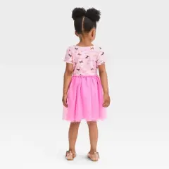 Toddler Girls' Afro Unicorn Tulle Dress - Pink