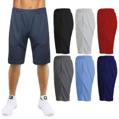 Galaxy By Harvic Men's Moisture Wicking Performance Basic Mesh Shorts-3 Pack