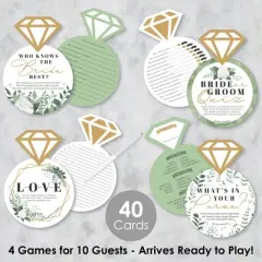 Big Dot of Happiness Boho Botanical Bride - 4 Games - Who Knows The Bride Best, Bride or Groom Quiz, What&rsquo;s in Your Purse and Love - Gamerific Bundle