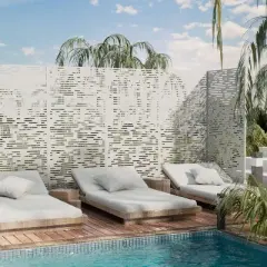 PexFix 72 in. x 35 in. Outdoor Privacy Rectangle Screen Galvanized Steel Panel Divider in White