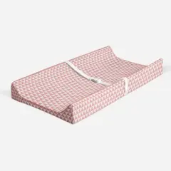 Bacati - Olivia Coral Triangles Quilted Muslin Changing Pad Cover