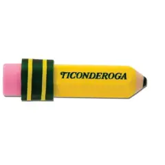Ticonderoga Pencil-Shaped Erasers, Yellow, Pack of 36