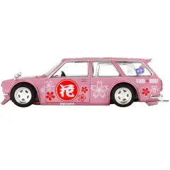 1971 Datsun 510 Wagon RHD "Hanami V1" Pink Met. w/Graphics "Kaido House" Special 1/64 Diecast Model Car by True Scale Miniatures