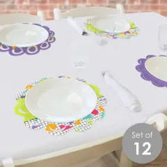 Big Dot of Happiness 90&rsquo;s Throwback - 1990s Party Round Table Decorations - Paper Chargers - Place Setting For 12