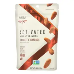 Living Intentions Activated Unsalted Almonds Sprouted Nuts - Case of 6/6 oz