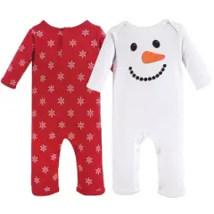 Hudson Baby Infant Cotton Coveralls 2pk, Snowman