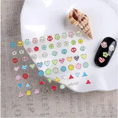 Wrapables Mini Colorful Shapes Nail Stickers Nail Art Set (24 Sheets)