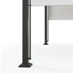 Resenkos Outdoor Garden Gazebo, Sunshade Gazebo Canopy,10' x 10' Patio Pergola with Weather-Resistant Steel Frame, White White, Black