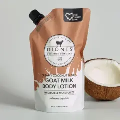 Dionis Body Goat Milk  Lotion Refill Pouch Creamy Coconut & Oats , 16.9 oz