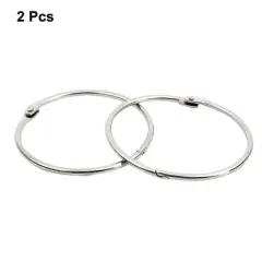 Unique Bargains 3" Inner Diameter Looseleaf Binder Rings for Scrapbooking Book 2 Pcs Silver Tone