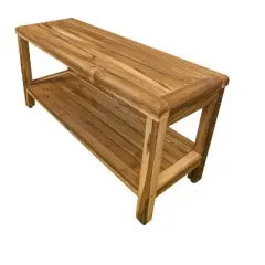 EcoDecors&reg; Eleganto&reg; 36" Teak Wood Shower Bench with Shelf in EarthyTeak&reg; Finish