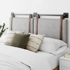 Full/Queen Harlow Kids' Headboard Vintage Brown - Nathan James: Wall Mounted MDF Upholstered Frame