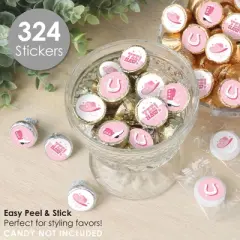 Big Dot of Happiness Rodeo Cowgirl - Pink Western Party Small Round Candy Stickers - Party Favor Labels - 324 Count