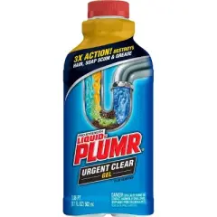 Liquid-Plumr Industrial Strength Urgent Clear, Liquid Drain Cleaner - 17oz