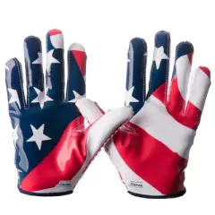 Battle Sports Youth "USA Flag" Chameleon Receiver Football Glove - Red/White/Blue