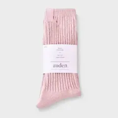 Women's Ultra Soft Ribbed Cushioned Slouch Crew Socks with Woven label - Auden&trade; 4-10