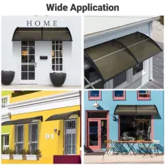 Yescom 38"X78" Window Awning Door Canopy Polycarbonate Anti-UV30+ Cover Outdoor Rain Snow Protection Patio White Board