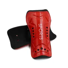 Unique Bargains Football Shin Pads Soccer Guards Leg Protector Protective Gear Red 2 Pcs