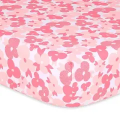 The Peanutshell Fitted Crib Sheets - Pink Floral Punch - 4pk
