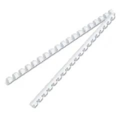 Fellowes Plastic Comb Bindings 3/8" Diameter 55 Sheet Capacity White 100 Combs/Pack 52371