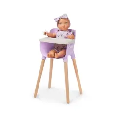 LullaBaby Nursery Playset Lavendar and Stars - 3pc: Doll Accessories Set with Stroller & High Chair