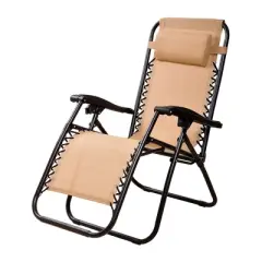 Elevon Adjustable Outdoor Zero Gravity Recliner Lounge Chair w/ Detachable Cup Holder for Deck or Beach Bonfire, Weight 300Lbs Max