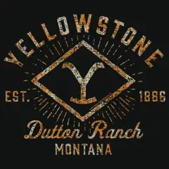 Men's Yellowstone Rusty Dutton Ranch Brand Logo Est 1886 T-Shirt