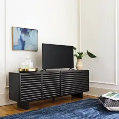 Fluted TV Stand for TVs up to 55" Black - Threshold&trade;: Entertainment Center with Adjustable Shelves