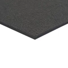 Apache Mills 3'X5' Stripe Almost Black Rug: Indoor Outdoor Low Pile Doormat, All-Weather Design, Vinyl Backing