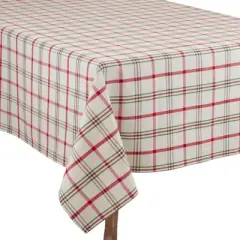 Saro Lifestyle Plaid Tablecloth, Red/Green, 70" x 70"