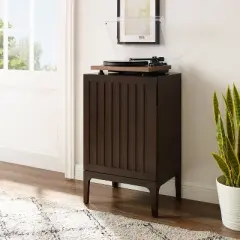 Asher Record Storage Stand Dark Brown - Crosley