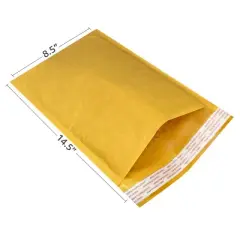 UOFFICE Pack of 50 Kraft Bubble Mailers 8.5" x 14.5" - #3 Self-Seal Padded Envelopes