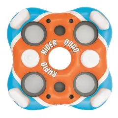 Bestway Rapid Rider 101" 4-Person Inflatable Island River Raft Float & Intex 66639E 120 V AC Electric Quick Fill Air Pump w/ 3 Interconnected Nozzles