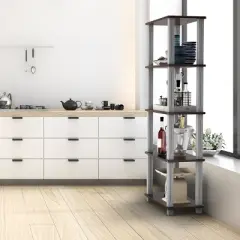 Tangkula 5-Tier Storage Rack Display Shelves Bookshelf for Home Office