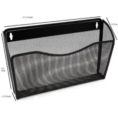 YBM Home 13" x 8.5" x 4" Steel Mesh Single Pocket Wall Mount File Organizer