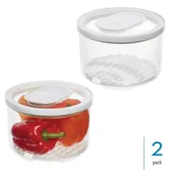iDesign Round Produce Bin with Drainage Tray and Lid