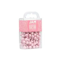 JAM PAPER Round Head Push Pins Baby Pink Pastel 100/Pack (346RTBAPI)