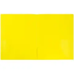JAM 6pk POP 2 Pocket School Presentation Plastic Folders Yellow