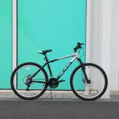 HILAND 26 Inch 27.5 Inch Mountain Bike for Adults, 18-Speed with Front Suspension, Lightweight Aluminum Frame, Dual Disc Brakes