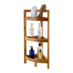 3 Tier Lohas Collection Corner Shelf Brown - Organize It All
