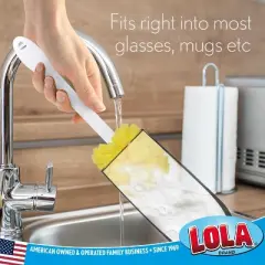 Lola Products The Original Flower Shaped Kitchen Foam Sponge Bottle Brush, No Slip Grip Handle, Dishwasher Safe, 1 Pack