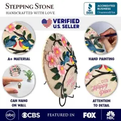 Blossoming Songbirds Positivity Stepping Stone, 9.5" Happiness Garden Decoration and Support Gift| OrnamentallyYou