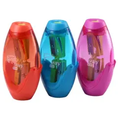 Bostitch Twist-n-Sharp&trade; Duo Pencil Sharpener, Assorted Colors, Pack of 6