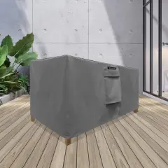 KHOMO GEAR Square Table Cover &ndash; Waterproof, Heavy-Duty Outdoor Furniture Cover in Grey &ndash; Fits Patio Coffee, Side, End & Small Tables - Grey - 40x17x30