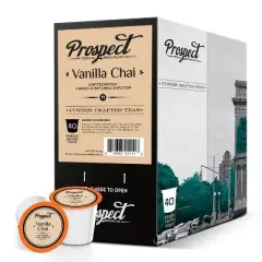 Prospect Tea Co. Caffeinated Vanilla Chai Tea Pods for Keurig K-Cup Brewers, 40 Count