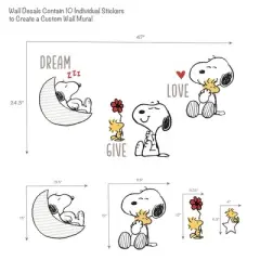 Bedtime Originals Snoopy Love Wall Decals/Stickers w/ Woodstock, Stars, & Moon